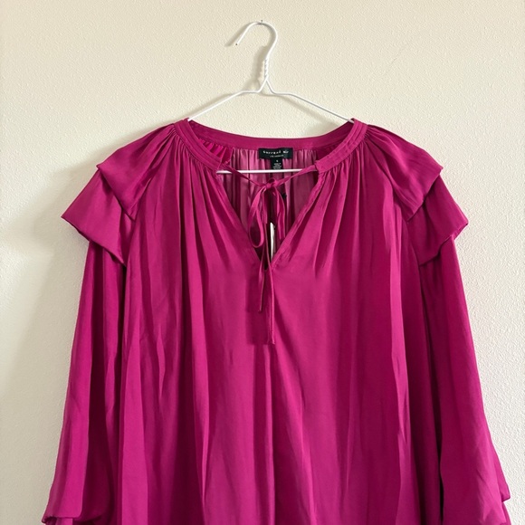 Current Air NWT Boutique Pink Magenta Long Sleeve Blouse Size Small - Picture 2 of 9
